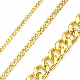 Collier en acier doré – Maille gourmette & fine, élégant et résistant