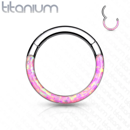 Anneau clicker titane opale rose – Piercing septum & cartilage
