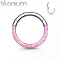 Piercing anneau clicker en titane avec insert d'opale rose