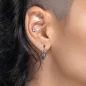 Piercing cartilage en acier avec strass aurore boréale
