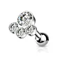 Piercing cartilage en acier avec strass blancs