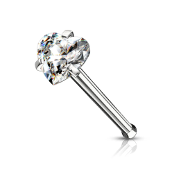 Piercing nez cœur strass – acier chirurgical brillant