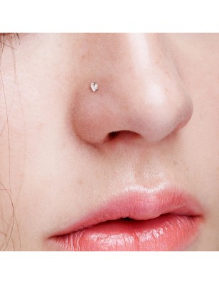 Piercing nez cœur strass – acier chirurgical brillant