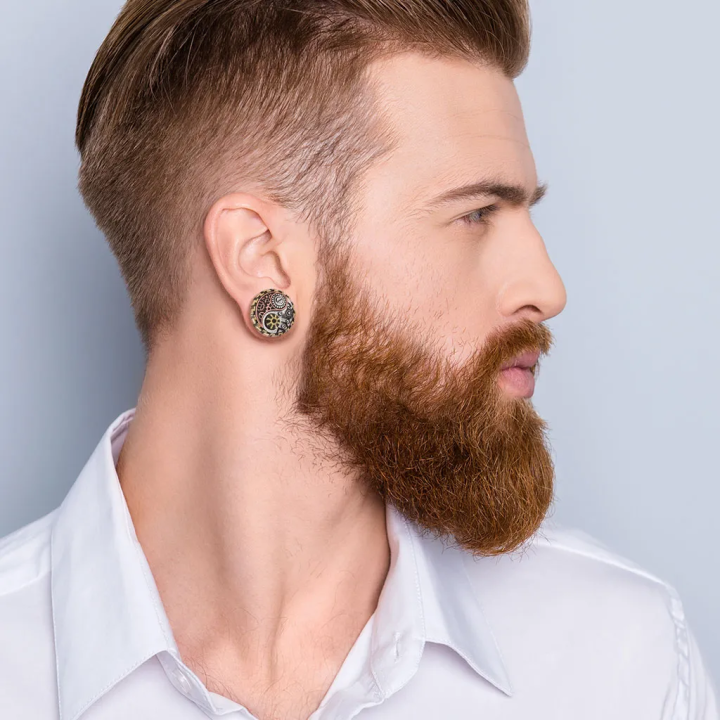 Plug d’oreille acier Yin Yang steampunk – Piercing original