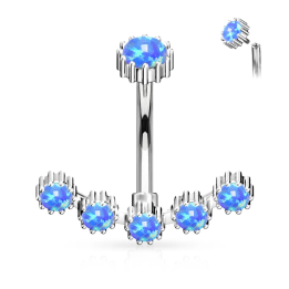 Piercing nombril opales bleues – acier chirurgical élégant