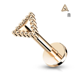 Piercing oreille triangle perlé rose gold – tragus hélix cartilage