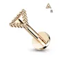 Piercing labret oreille hélix triangle perlé rose gold