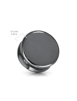 Plug d’oreille en pierre hématite – Piercing minéral chic