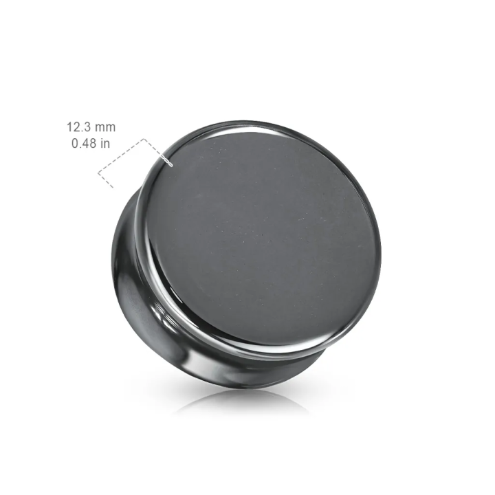 Plug d’oreille en pierre hématite – Piercing minéral chic