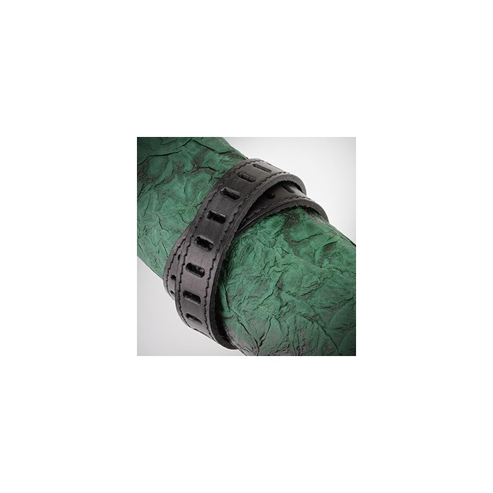 Bracelet Homme en Cuir Noir Fentes