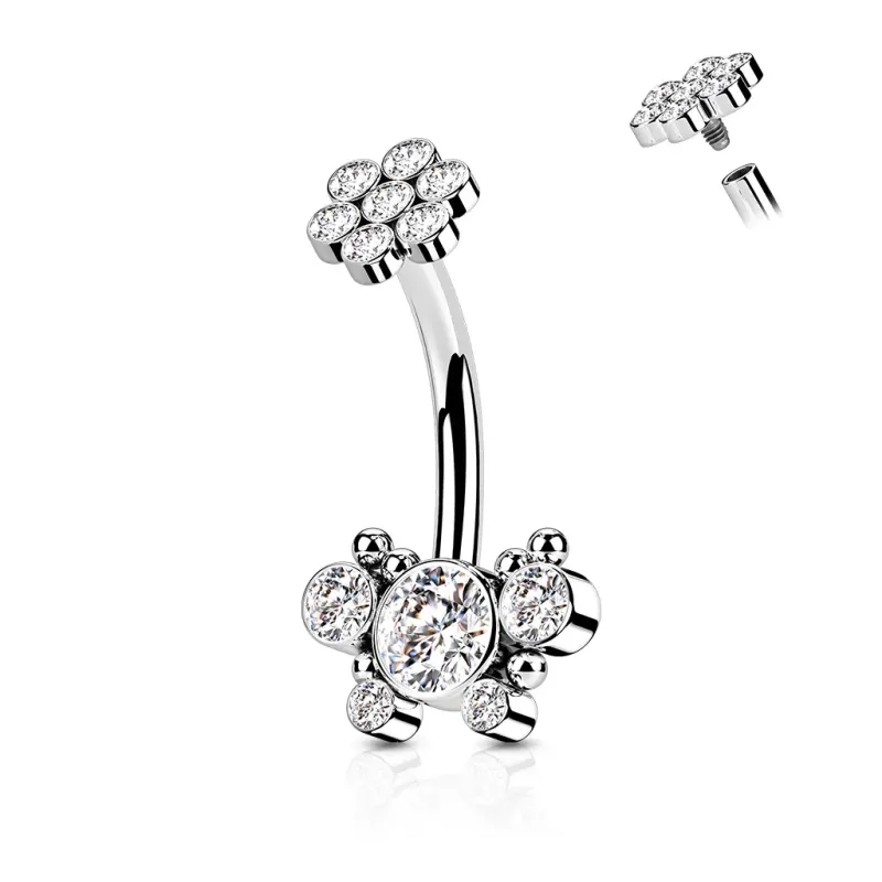 Piercing nombril Papillon strass scintillants