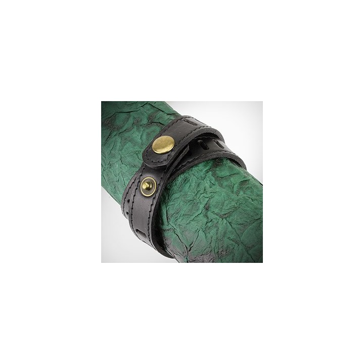 Bracelet Homme en Cuir Noir Fentes