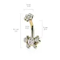 Piercing nombril doré Papillon strass scintillants