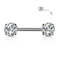 Piercing téton push-in strass blancs