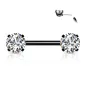 Piercing téton noir push-in strass blancs