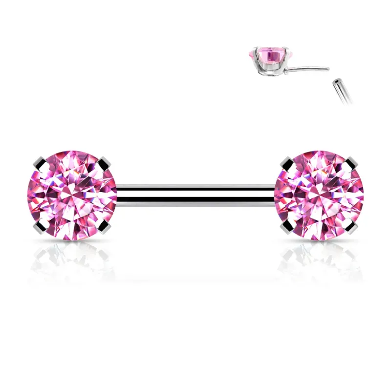 Piercing téton push-in strass roses
