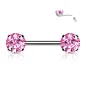 Piercing téton push-in strass roses