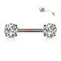 Piercing téton rainbow push-in strass blancs