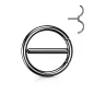 Piercing téton acier noir circulaire