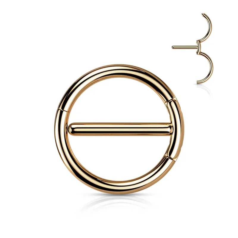 Piercing téton acier rose gold circulaire
