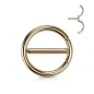 Piercing téton acier rose gold circulaire
