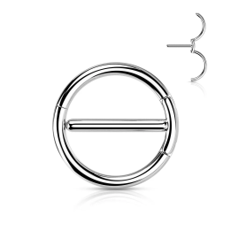 Piercing téton cercle argenté en acier chirurgical - Sein, Mamelon