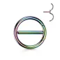 Piercing téton acier rainbow circulaire