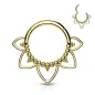 Piercing anneau septum daith filigrane foral doré