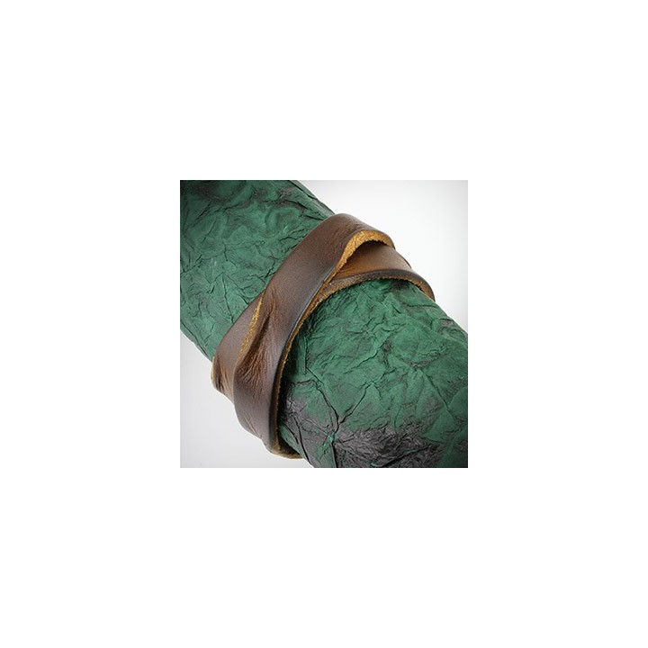 Bracelet Homme en Cuir Marron Bords Ecrasés