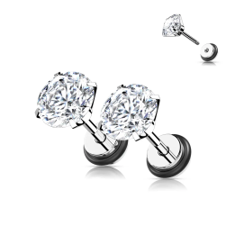Faux plug acier zirconium – Strass 3 à 8 mm