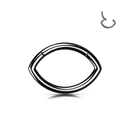 Piercing anneau ovale titane noir septum daith cartilage