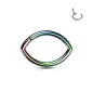 Piercing anneau ovale en titane rainbow