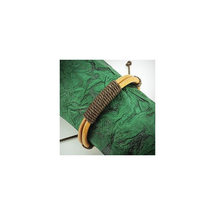 Bracelet Homme en Cuir Marron Noeud