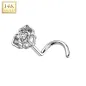 Piercing nez en or blanc 14 carats fleur élégante