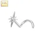 Piercing nez en or blanc 14 carats étoile scintillante