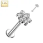 Piercing d'oreille fleur en or blanc 14 carats