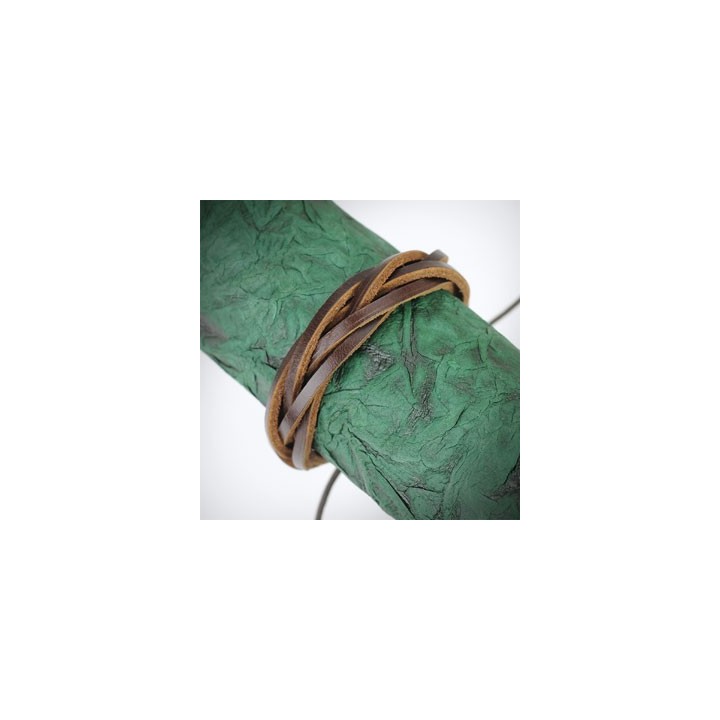 Bracelet Homme en Cuir Marron 5 Brins