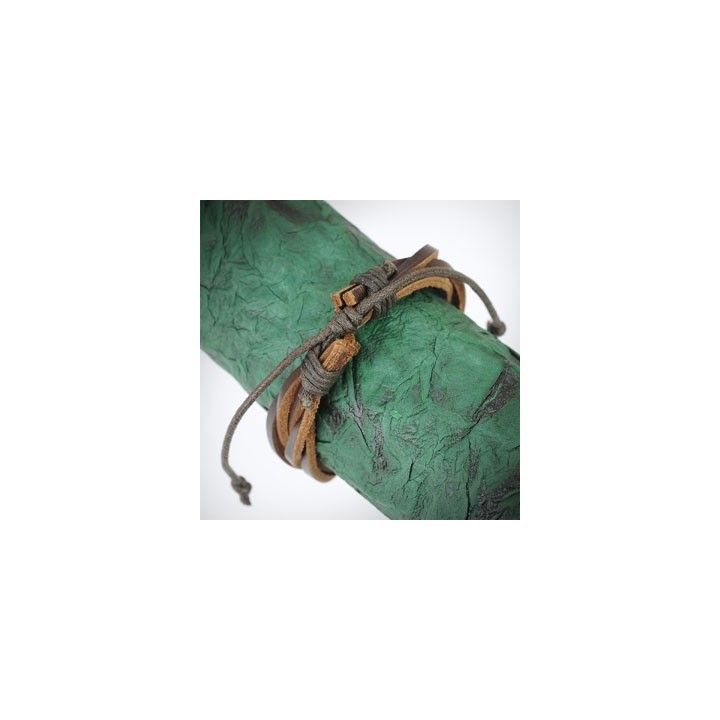 Bracelet Homme en Cuir Marron 5 Brins