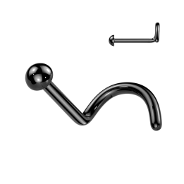 Piercing nez titane noir avec dôme – bijou nasal hypoallergénique