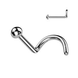 Piercing nez titane argenté avec dôme – bijou nasal hypoallergénique