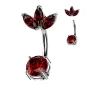 Piercing nombril éventail zircon rouge