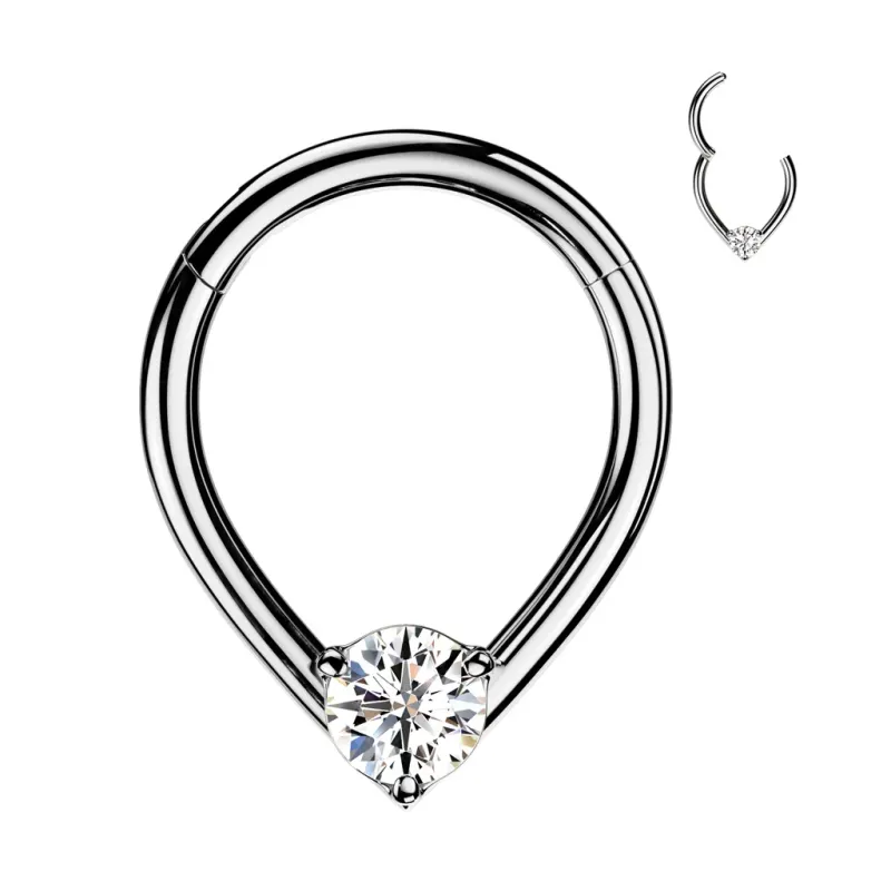 Piercing anneau septum daith larme strass