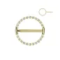 Piercing téton anneau clicker en titane doré strass