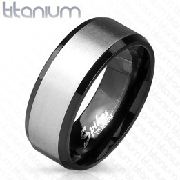 Bague Homme en Titane Noir et Argenté – Élégance Moderne