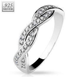 Bague Femme Argent 925 Entrelacée – Élégance et Zirconium