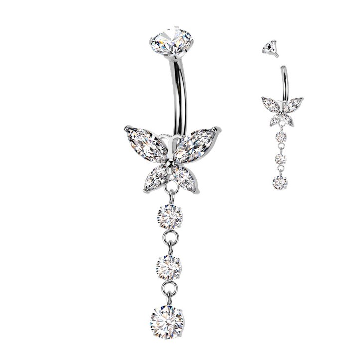 Piercing nombril libellule titane ASTM F136 – Élégant et brillant