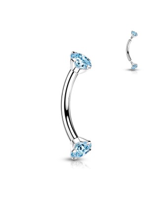 Piercing banane titane serti de strass turquoises – Arcade et rook