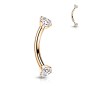 Piercing banane titane astm F136 rose gold avec zircons Piercing banane titane astm F136 rose gold avec zircons