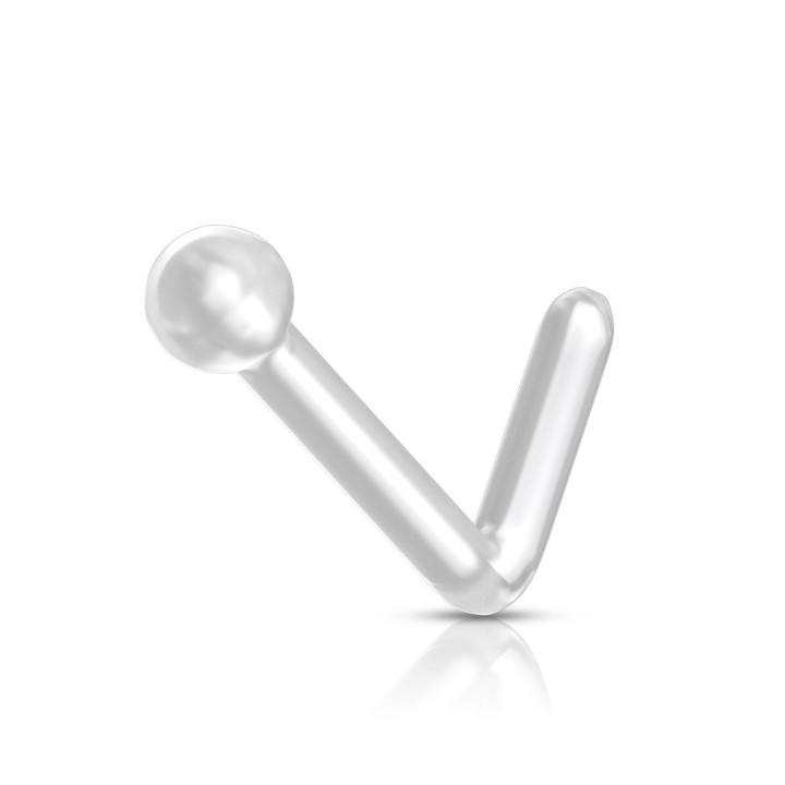 Piercing nez retainer Bioflex transparent – Boule 2 mm
