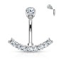 Piercing nombril courbe de strass
